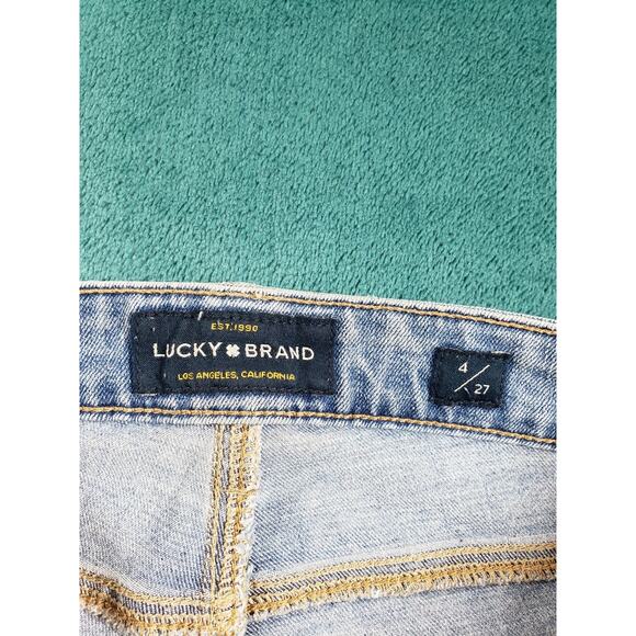 Lucky Brand Jeans Size 4 Womens Blue Stretch Pant Denim Mid Rise Ava Cropped - Picture 4 of 15